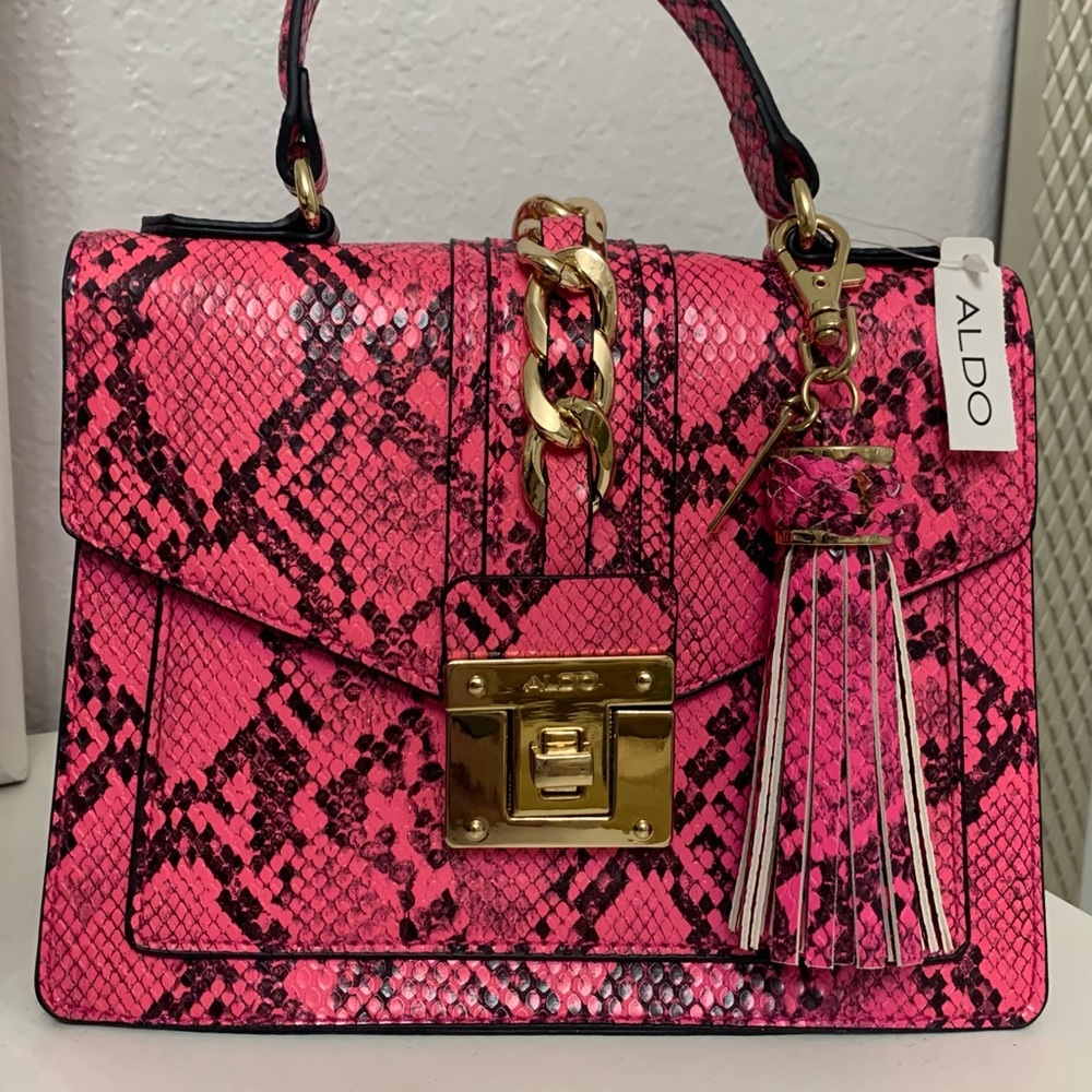 ❗️SOLD❗️Aldo Neon Pink Snake Print Bag